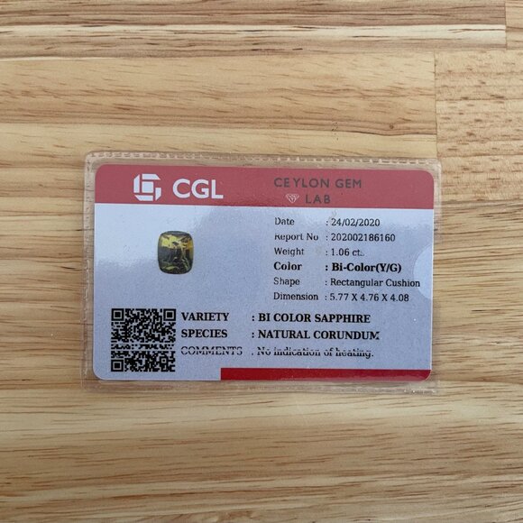 Cushion Parti Sapphire-Natural, Unheated 1.06 ct ring sz 7 sterling silver - Picture 7 of 7